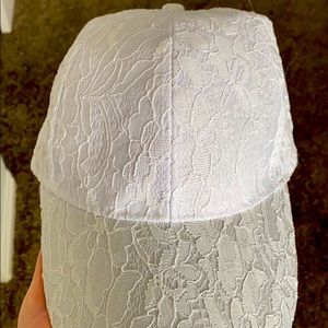 White lace ball cap